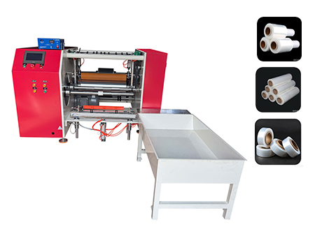 Двухвальный станок для перемотки и резки стрейч-пленки (автоматическая резка)